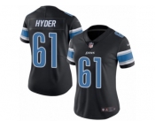 Women's Nike Detroit Lions #61 Kerry Hyder Limited Black Rush NFL Jersey