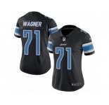 Women's Nike Detroit Lions #71 Ricky Wagner Limited Black Rush NFL Jersey