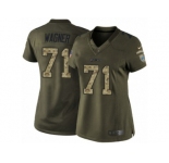 Women's Nike Detroit Lions #71 Ricky Wagner Limited Green Salute to Service NFL Jersey