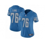 Women's Nike Detroit Lions #76 T.J. Lang Limited Light Blue Team Color NFL Jersey