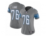 Women's Nike Detroit Lions #76 T.J. Lang Limited Steel Rush NFL Jersey