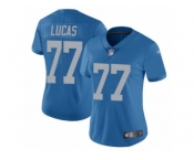 Women's Nike Detroit Lions #77 Cornelius Lucas Vapor Untouchable Limited Blue Alternate NFL Jersey