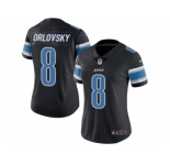 Women's Nike Detroit Lions #8 Dan Orlovsky Limited Black Rush NFL Jersey