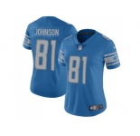 Women's Nike Detroit Lions #81 Calvin Johnson Light Blue Team Color Stitched NFL Limited Jersey