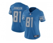 Women's Nike Detroit Lions #81 Calvin Johnson Light Blue Team Color Stitched NFL Limited Jersey