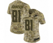 Women's Nike Detroit Lions #81 Calvin Johnson Limited Camo 2018 Salute to Service NFL Jersey