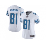 Women's Nike Detroit Lions #81 Calvin Johnson White Stitched NFL Limited Jersey