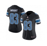 Women's Nike Detroit Lions #83 Tim Wright Limited Black Rush NFL Jersey