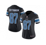 Women's Nike Detroit Lions #87 Brandon Pettigrew Limited Black Rush NFL Jersey