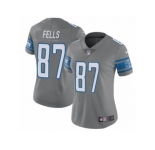 Women's Nike Detroit Lions #87 Darren Fells Limited Steel Rush NFL Jersey