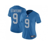 Women's Nike Detroit Lions #9 Matthew Stafford Blue Throwback Stitched NFL Limited Jersey