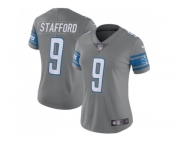 Women's Nike Detroit Lions #9 Matthew Stafford Gray Stitched NFL Limited Rush Jersey