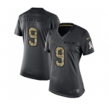 Women's Nike Detroit Lions #9 Matthew Stafford Limited Black 2016 Salute to Service NFL Jersey