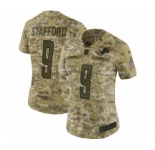 Women's Nike Detroit Lions #9 Matthew Stafford Limited Camo 2018 Salute to Service NFL Jersey