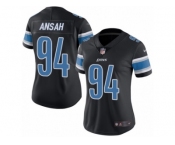 Women's Nike Detroit Lions #94 Ziggy Ansah Limited Black Rush NFL Jersey