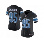 Women's Nike Detroit Lions #95 Wallace Gilberry Limited Black Rush NFL Jersey