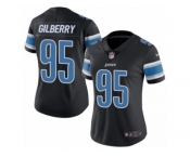 Women's Nike Detroit Lions #95 Wallace Gilberry Limited Black Rush NFL Jersey