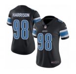 Women's Nike Detroit Lions #98 Damon Harrison Limited Black Rush Vapor Untouchable NFL Jersey