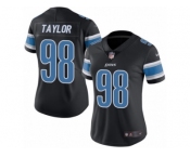 Women's Nike Detroit Lions #98 Devin Taylor Limited Black Rush NFL Jersey