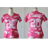 nike women nfl jersey detroit lions #20 sanders pink[fashion camo]