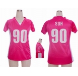 nike women nfl jersey detroit lions #90 ndamukong suh pink[draft him ii top]