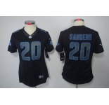 nike women nfl jerseys detroit lions #20 b.sanders black[nike impact limited]