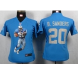 nike women nfl jerseys detroit lions #20 b.sanders blue[portrait fashion]