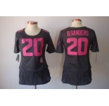 nike women nfl jerseys detroit lions #20 b.sanders dk.grey[breast cancer awareness]
