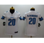 nike women nfl jerseys detroit lions #20 b.sanders white[nike]