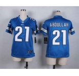 nike women nfl jerseys detroit lions #21 abdullah blue[nike][abdullah]