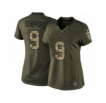 nike women nfl jerseys detroit lions #9 stafford army green[nike Limited Salute To Service]