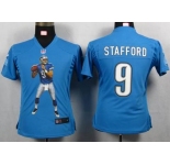 nike women nfl jerseys detroit lions #9 stafford blue[portrait fashion]