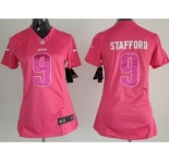 nike women nfl jerseys detroit lions #9 stafford pink[nike]