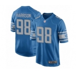 Men's Nike Detroit Lions #98 Damon Harrison Game Blue Team Color NFL Jersey