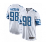 Men's Nike Detroit Lions #98 Damon Harrison Game White NFL Jersey
