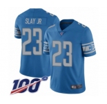 Youth Detroit Lions #23 Darius Slay Blue Team Color Vapor Untouchable Limited Player 100th Season Football Jersey