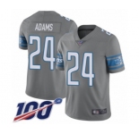 Youth Detroit Lions #24 Andrew Adams Limited Steel Rush Vapor Untouchable 100th Season Football Jersey
