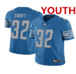 Youth Detroit Lions #32 DAndre Swift 2021 Blue Vapor Untouchable Limited Stitched Jersey