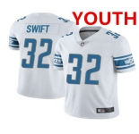 Youth Detroit Lions #32 DAndre Swift White Vapor Untouchable Limited Stitched NFL Jersey