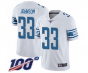 Youth Detroit Lions #33 Kerryon Johnson White Vapor Untouchable Limited Player 100th Season Football Jersey