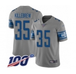 Youth Detroit Lions #35 Miles Killebrew Limited Gray Inverted Legend 100th Season Football Jersey