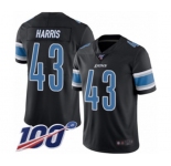 Youth Detroit Lions #43 Will Harris Limited Black Rush Vapor Untouchable 100th Season Football Jersey