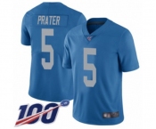 Youth Detroit Lions #5 Matt Prater Blue Alternate Vapor Untouchable Limited Player 100th Season Football Jersey