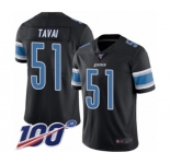 Youth Detroit Lions #51 Jahlani Tavai Limited Black Rush Vapor Untouchable 100th Season Football Jersey