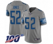 Youth Detroit Lions #52 Christian Jones Limited Gray Inverted Legend 100th Season Football Jersey