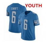Youth Detroit Lions #6 D'Andre Swift Blue Vapor Untouchable Limited Stitched Jersey