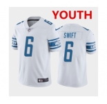 Youth Detroit Lions #6 D'Andre Swift White Vapor Untouchable Limited Stitched Jersey