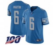 Youth Detroit Lions #6 Sam Martin Blue Team Color Vapor Untouchable Limited Player 100th Season Football Jersey