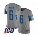 Youth Detroit Lions #6 Sam Martin Limited Gray Inverted Legend 100th Season Football Jersey