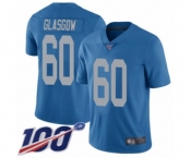 Youth Detroit Lions #60 Graham Glasgow Blue Alternate Vapor Untouchable Limited Player 100th Season Football Jersey